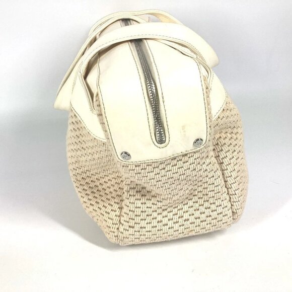 CHANEL CC CC Mark logo Tote Bag Shoulder Bag Hand Bag Leather/Canvas Beige/White - Picture 6 of 16